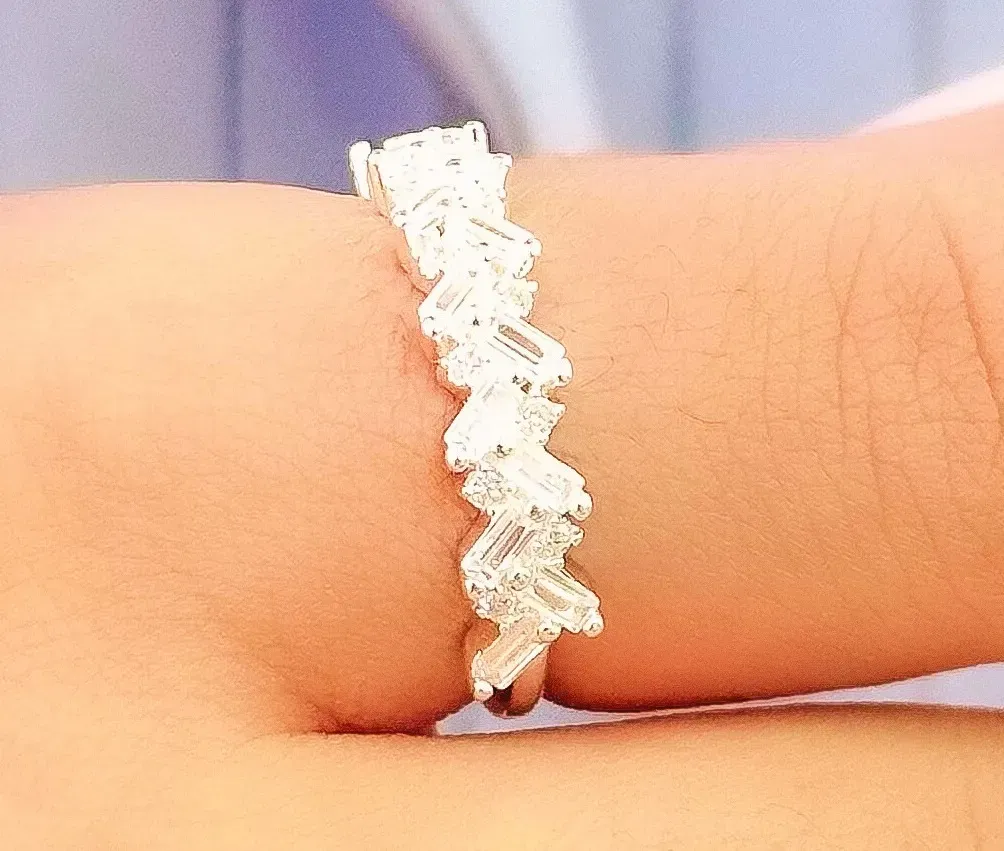 ANEL PRATA CRAVEJADO ZIRCONIA BAGUETE