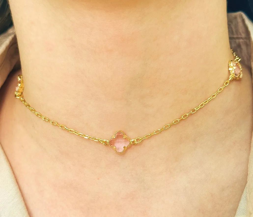 CHOKER ALHAMBRA PEDRA ROSA