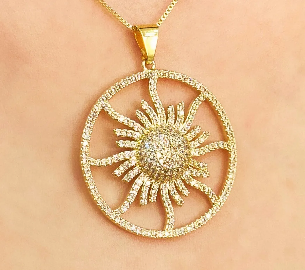 GARGANTILHA MANDALA SOL CRAVEJADO