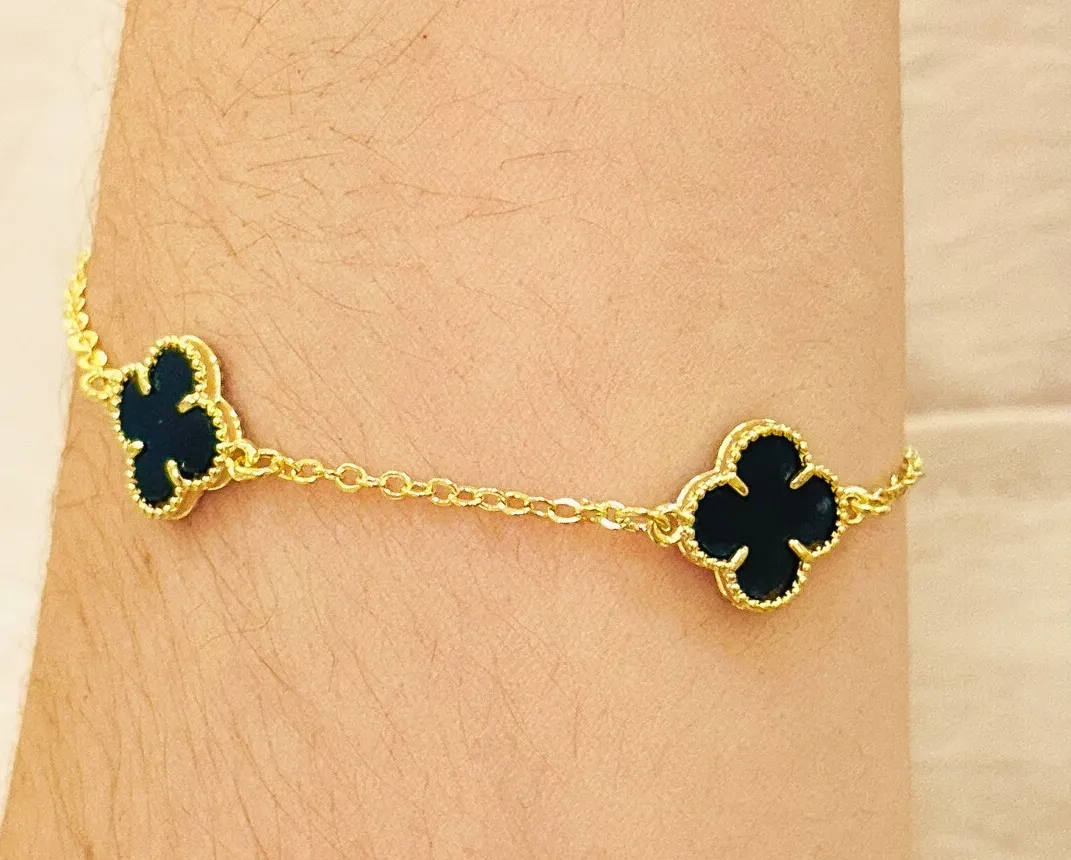 PULSEIRA ALHAMBRA INSPIRAÇÃO VAN CLEEF PEDRA PRETA