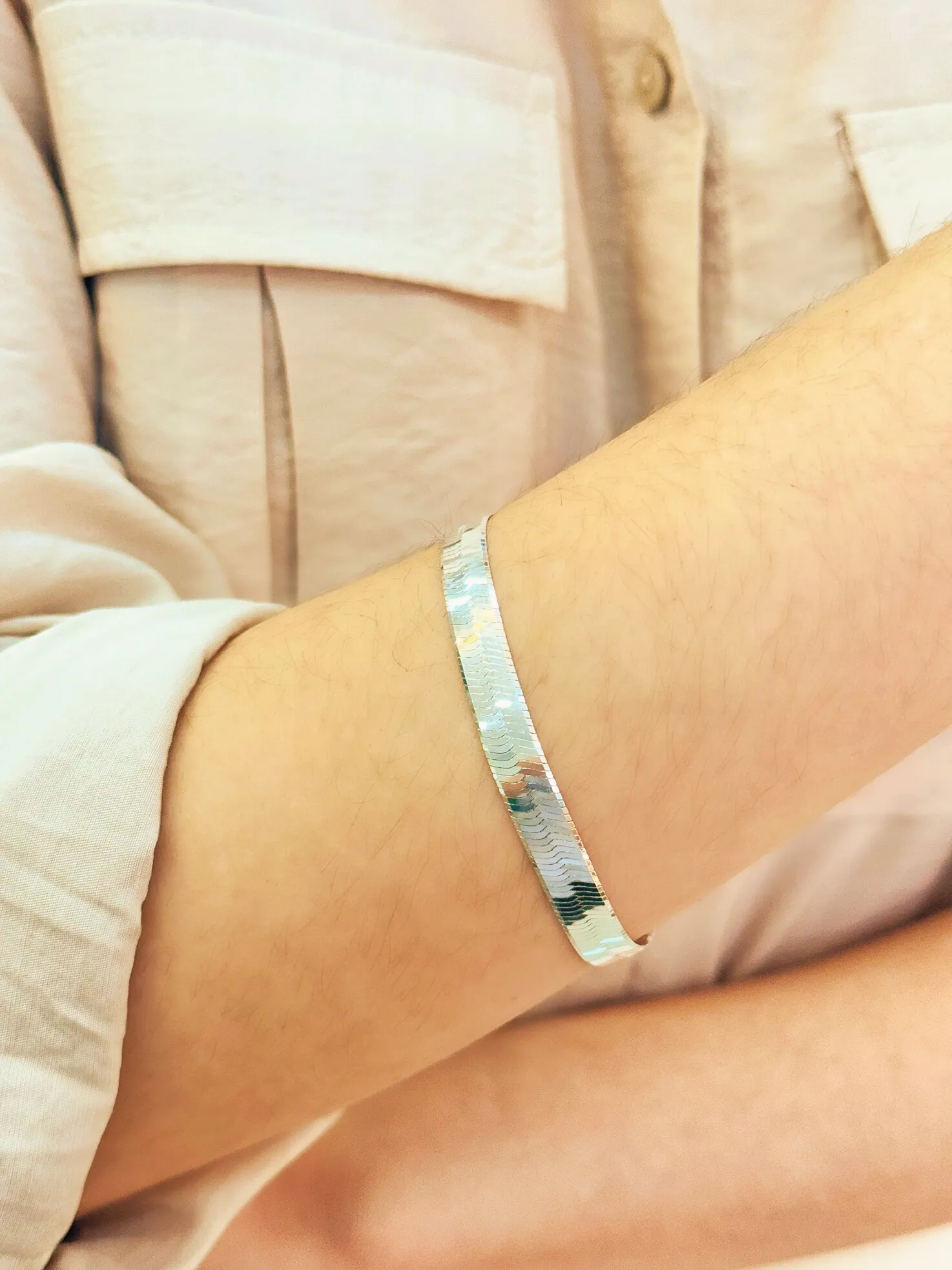 PULSEIRA PRATA LAMINADA FIO 080