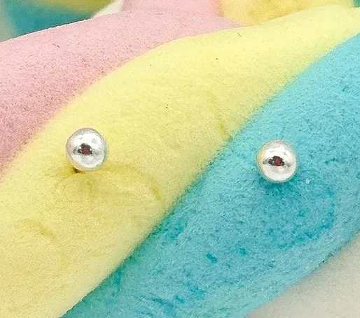 BRINCO PRATA BOLINHA 3MM COM TARRAXA BABY