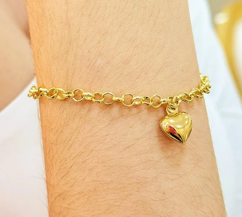 PULSEIRA CORAÇÃO PENDURADO LISO