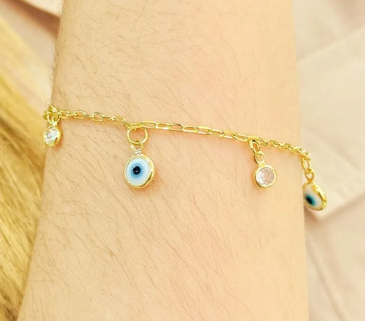 PULSEIRA OLHO GREGO COM PONTO DE LUZ