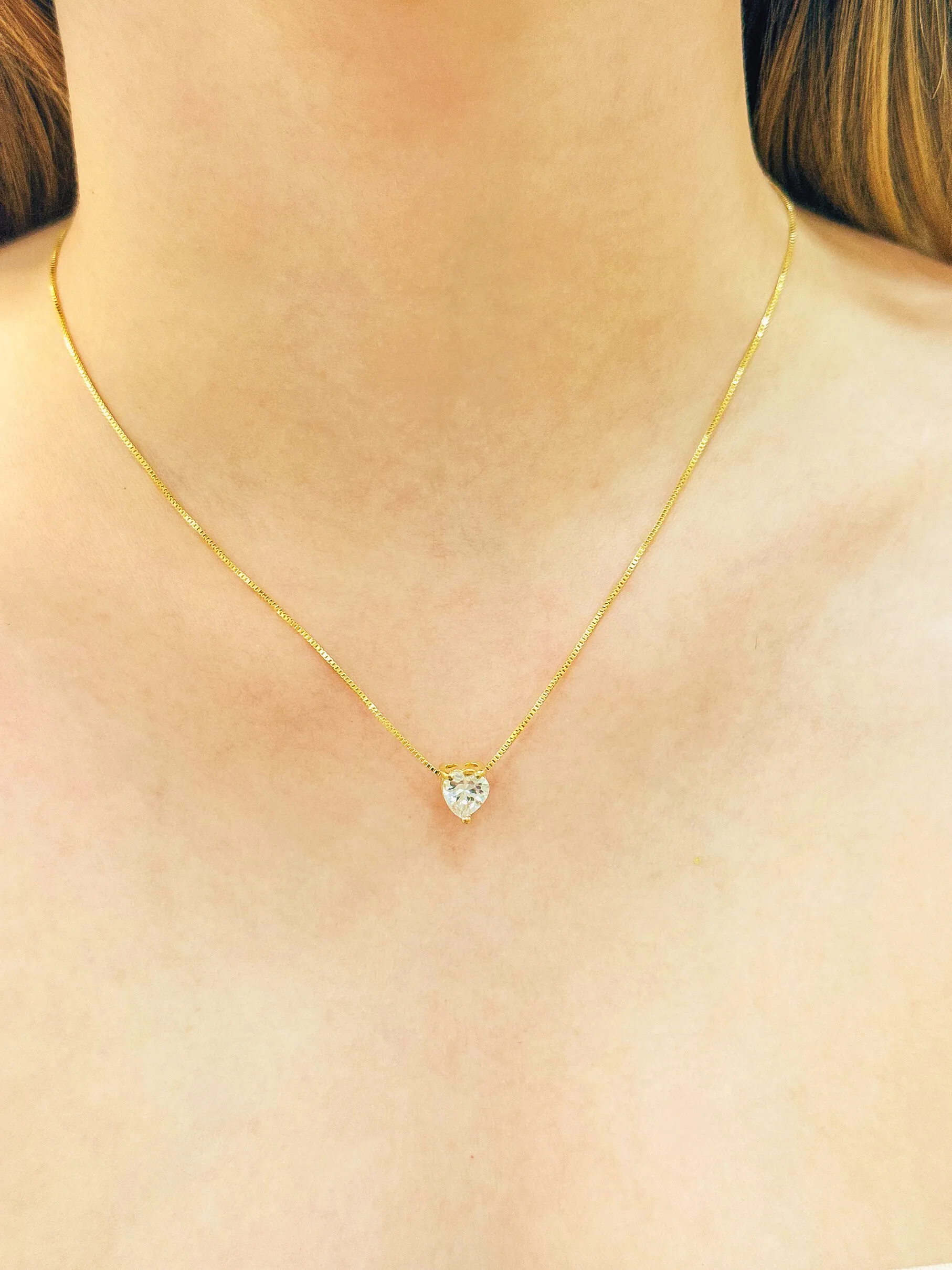 GARGANTILHA CORAÇÃO ZIRCONIA CRISTAL