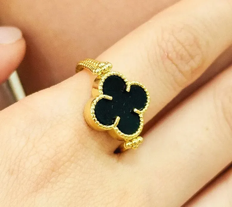 ANEL ALHAMBRA VAN CLEEF PEDRA PRETA DUPLA FACE