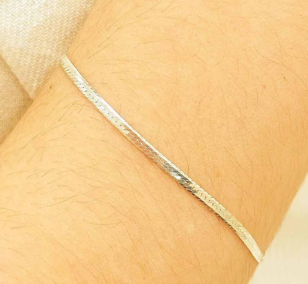PULSEIRA PRATA LAMINADA DIAMANTADA FIO 040