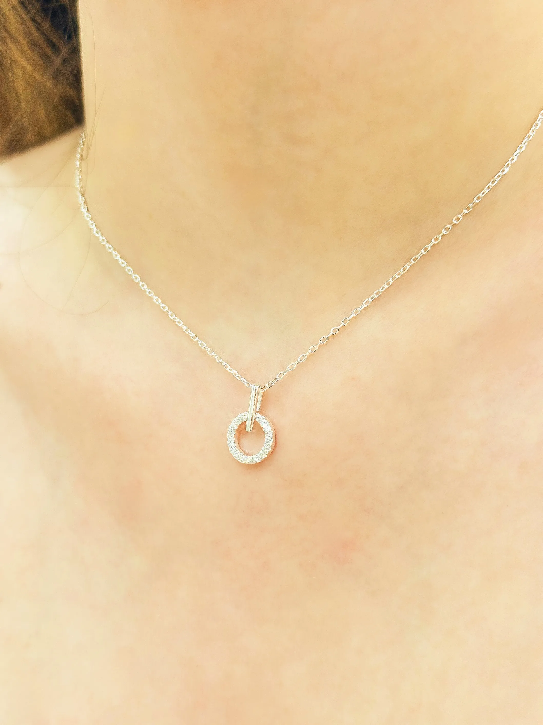 CONJUNTO PRATA ARO CRAVEJADO