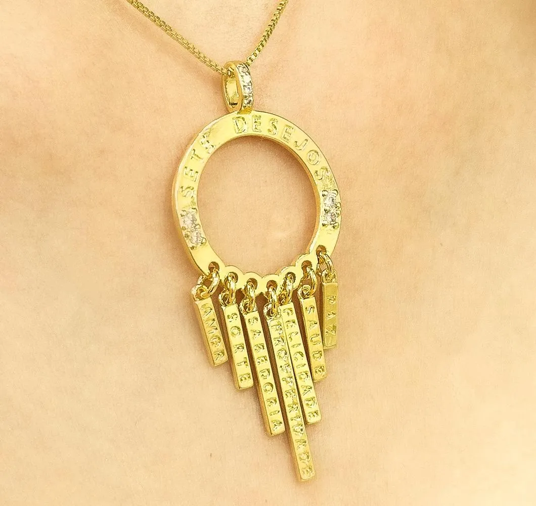 GARGANTILHA 7 DESEJOS COM ZIRCONIA