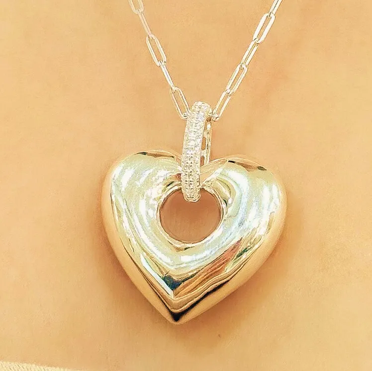GARGANTILHA PRATA CORAÇÃO ABAOLADO COM CARTIER