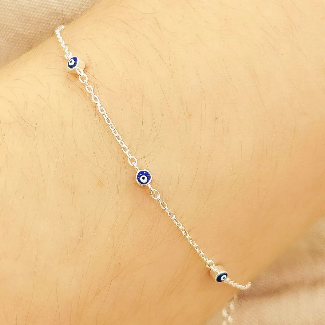 PULSEIRA PRATA 5 OLHO GREGO