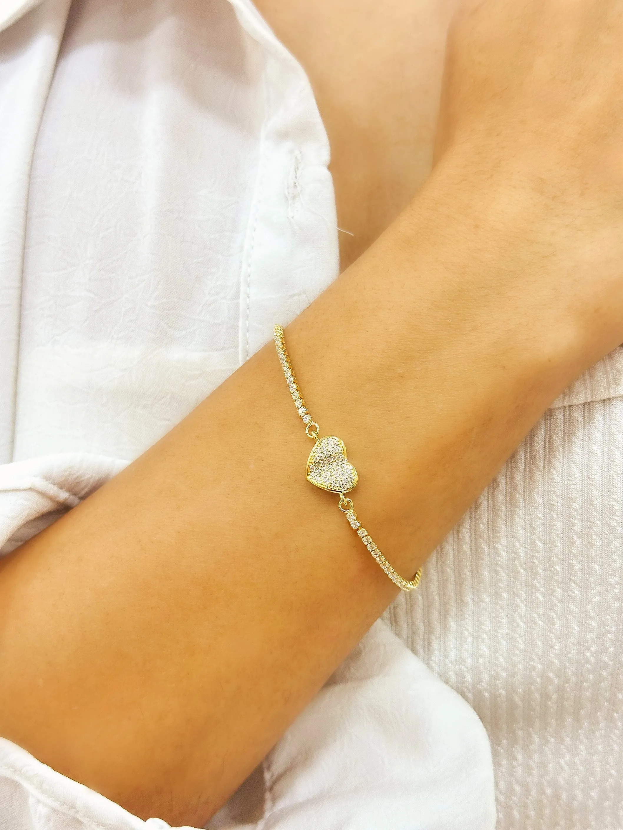 PULSEIRA RIVIERA CORAÇÃO CRAVEJADO