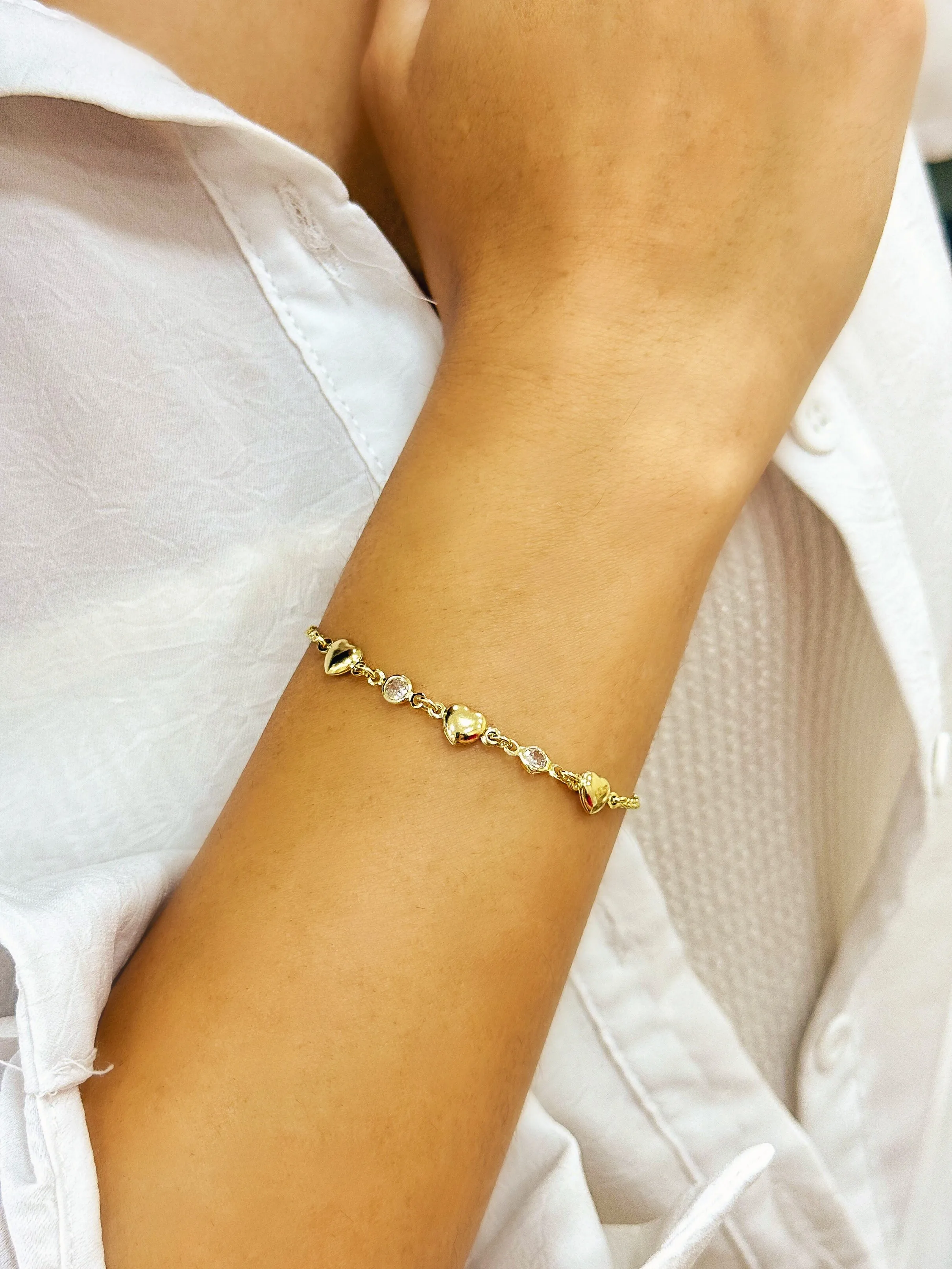 PULSEIRA 3 CORAÇÕES E PONTO DE LUZ