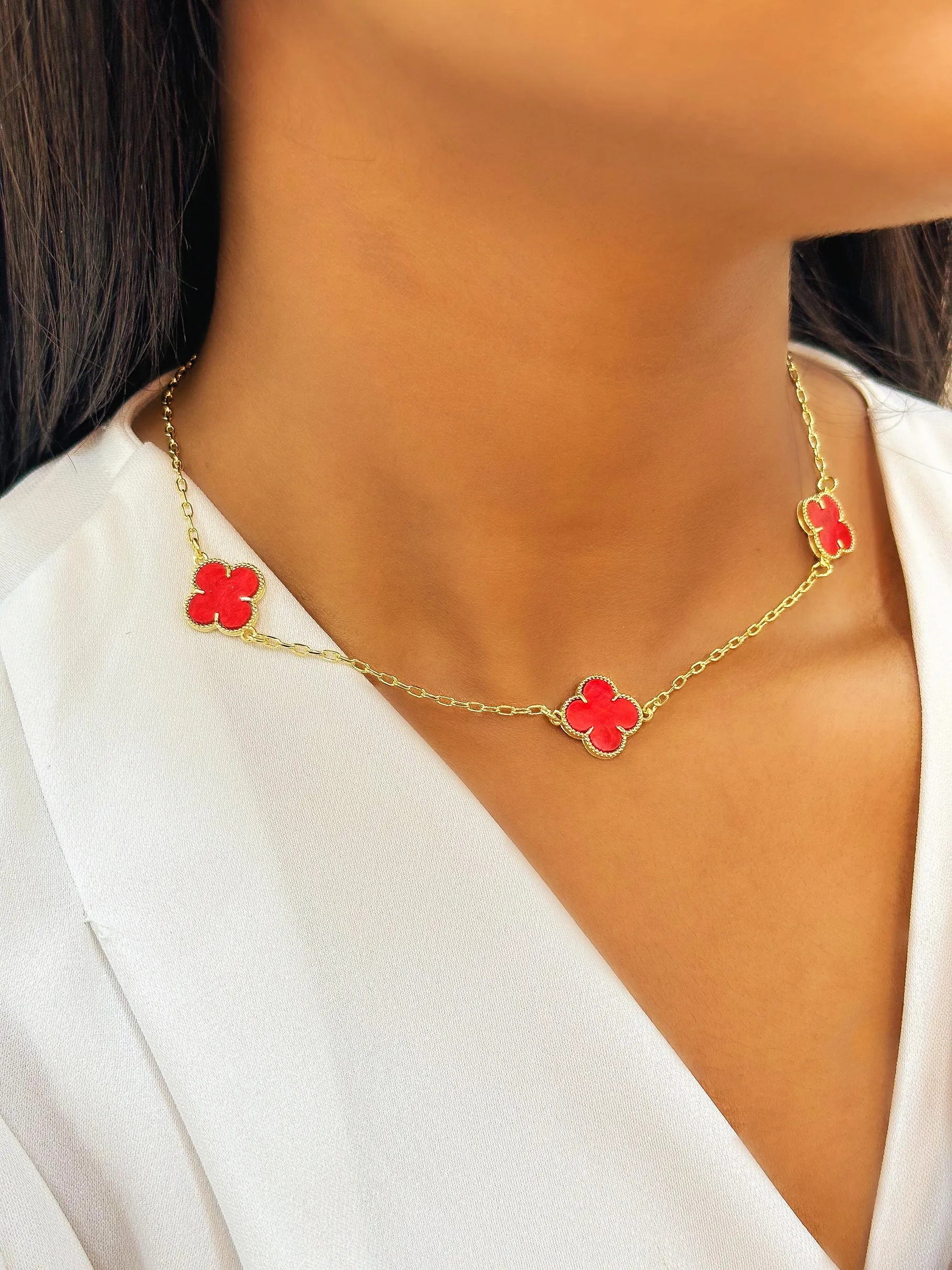 CHOKER ALHAMBRA VAN CLEEF VERMELHO
