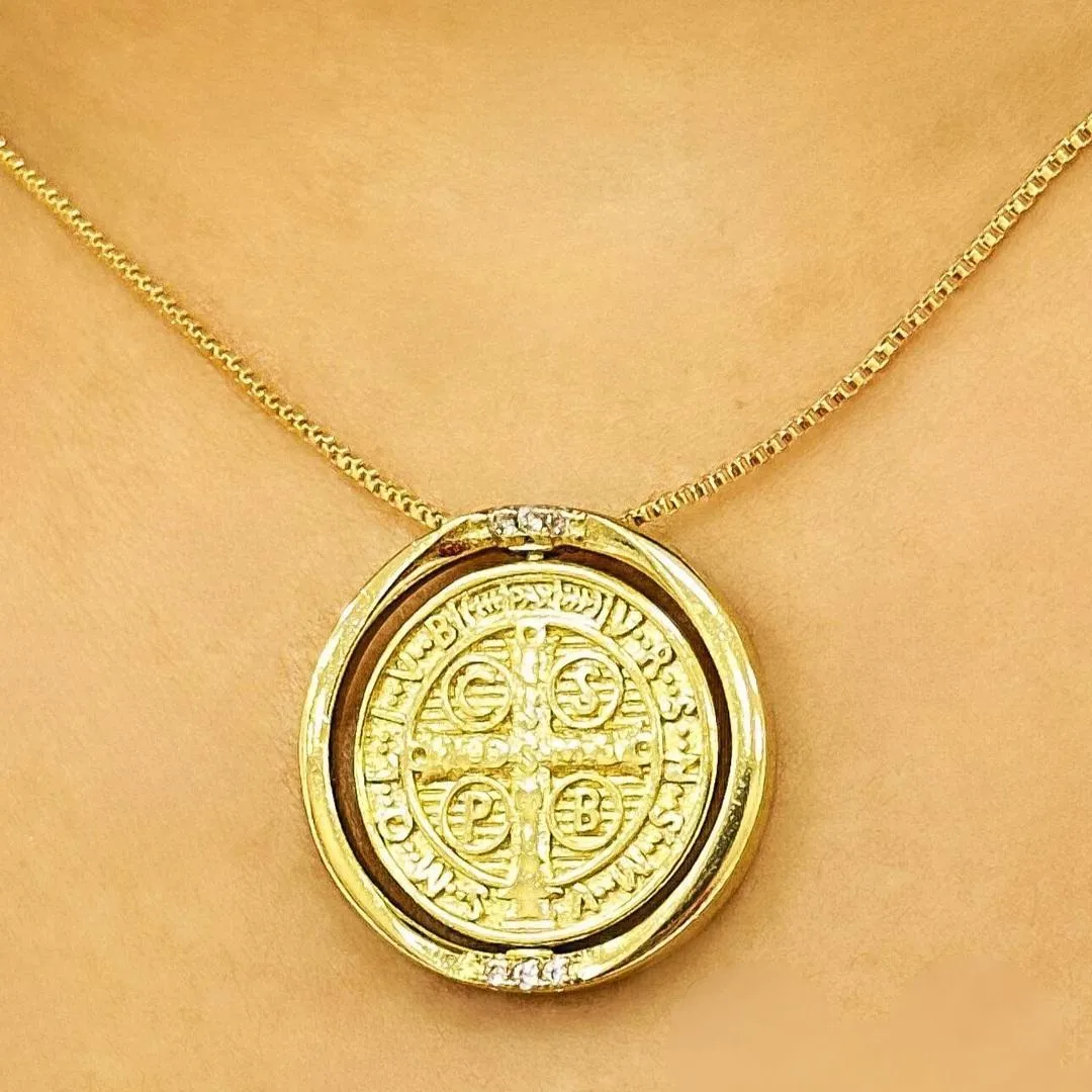 GARGANTILHA MEDALHA SÃO BENTO 2 FACES