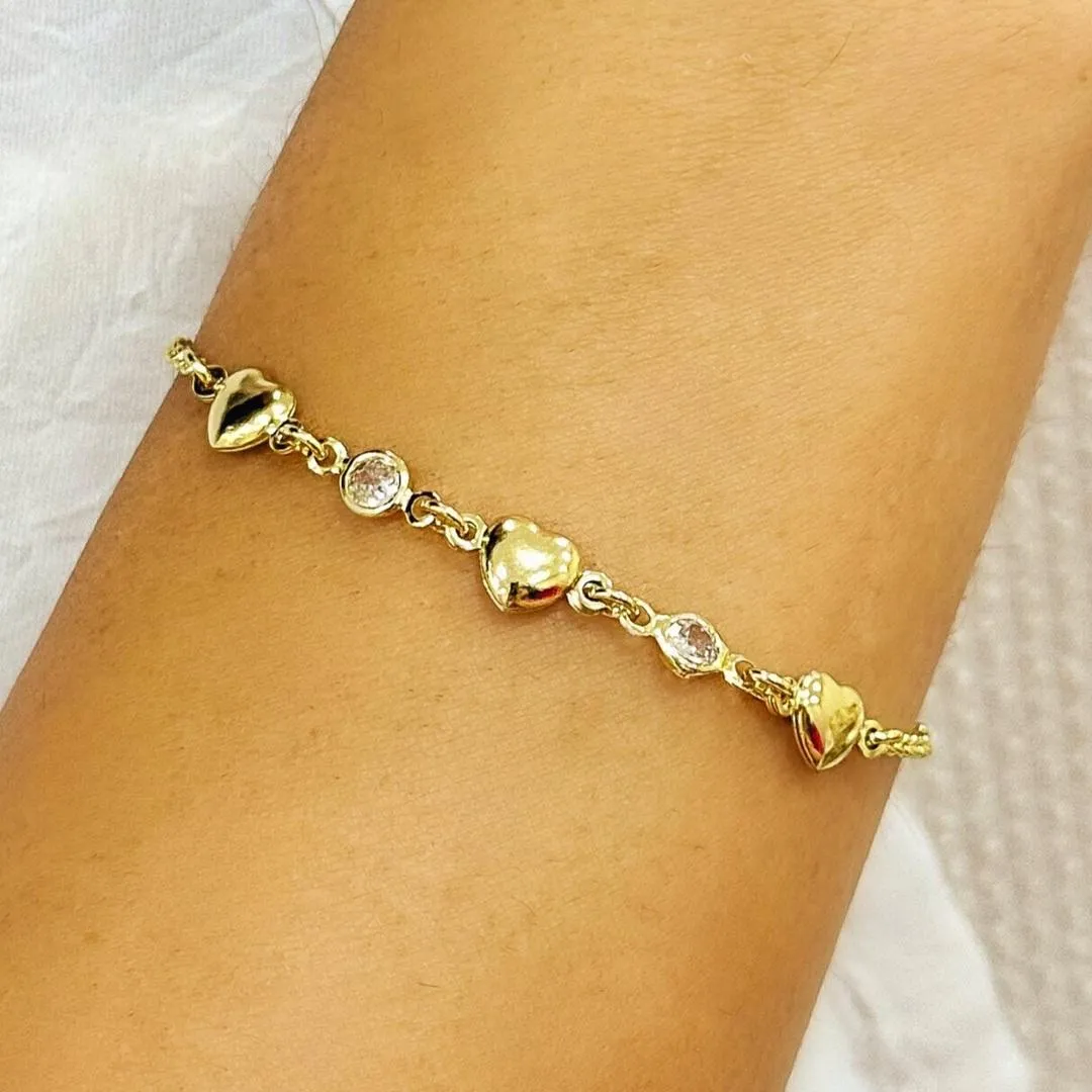 PULSEIRA 3 CORAÇÕES E PONTO DE LUZ