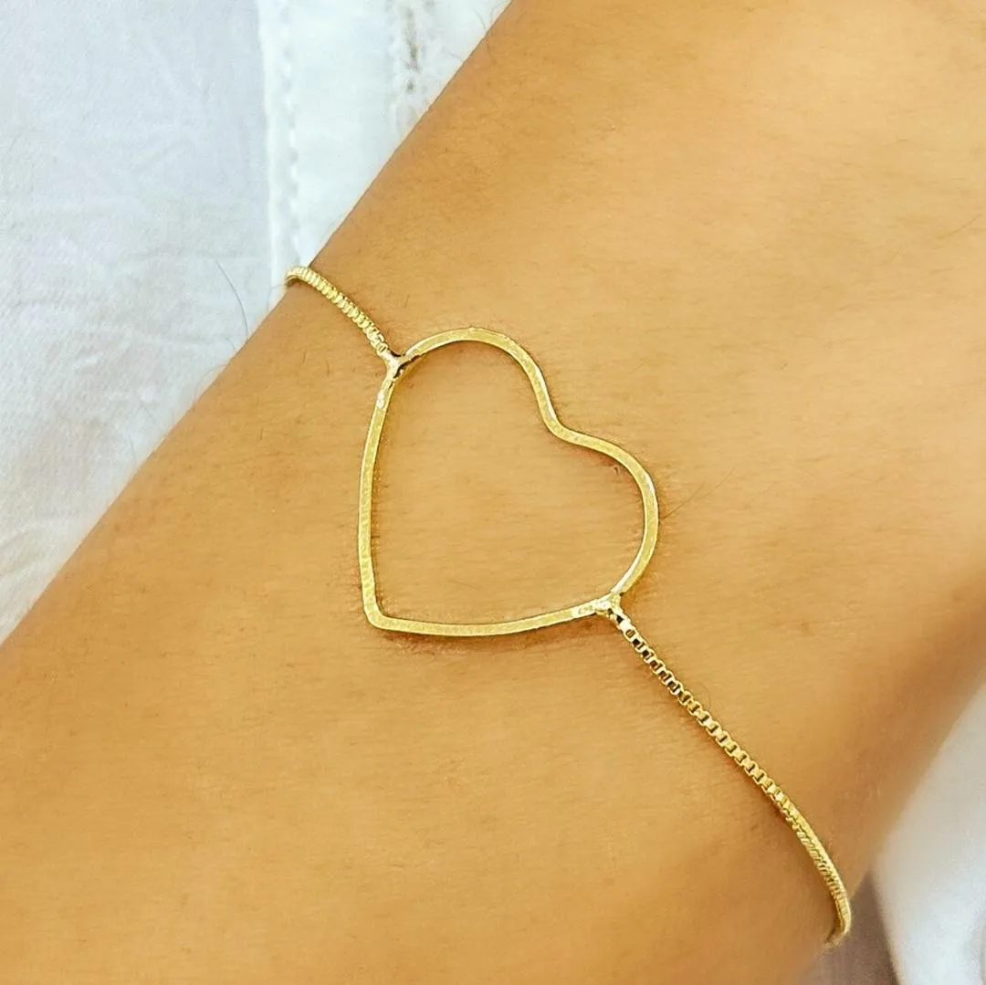 PULSEIRA VENEZIANA CORAÇÃO VAZADO