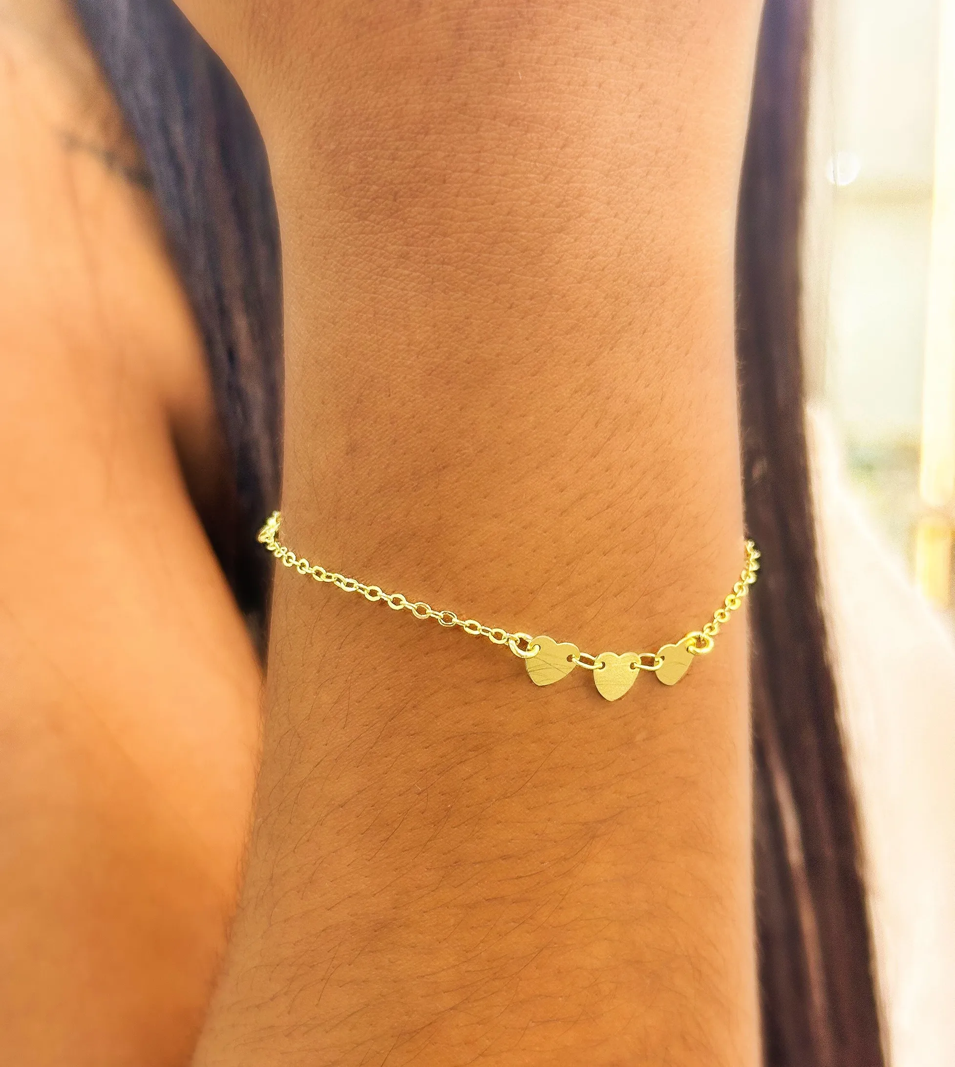 PULSEIRA 3 CORAÇÕES LISOS INFANTIL