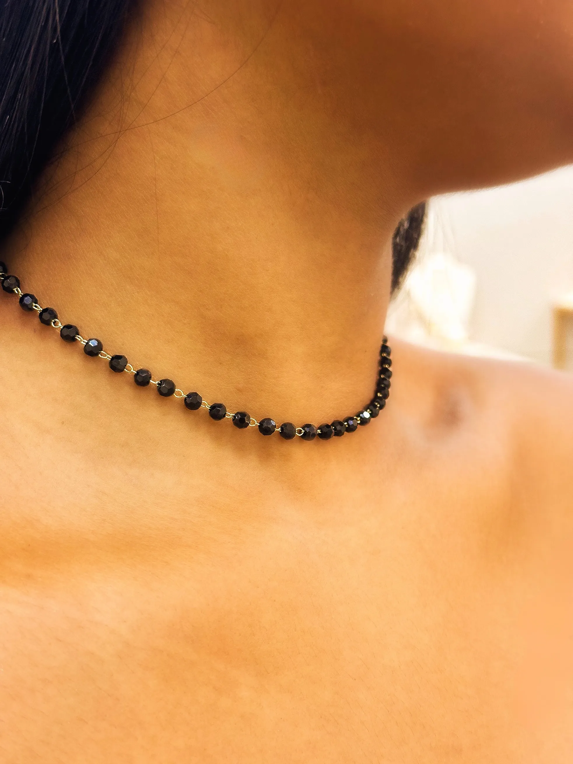 CHOKER CRISTAIS NEGRO