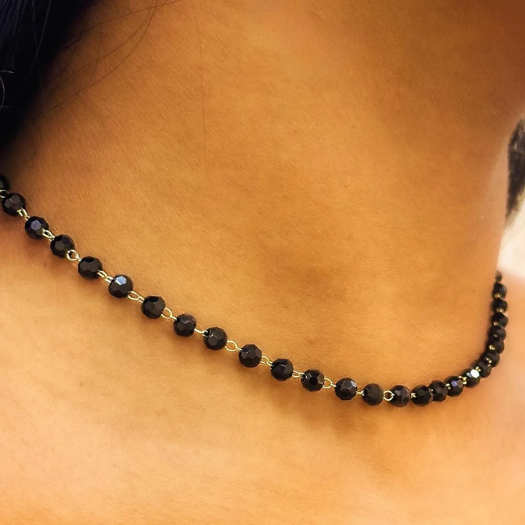 CHOKER CRISTAIS NEGRO