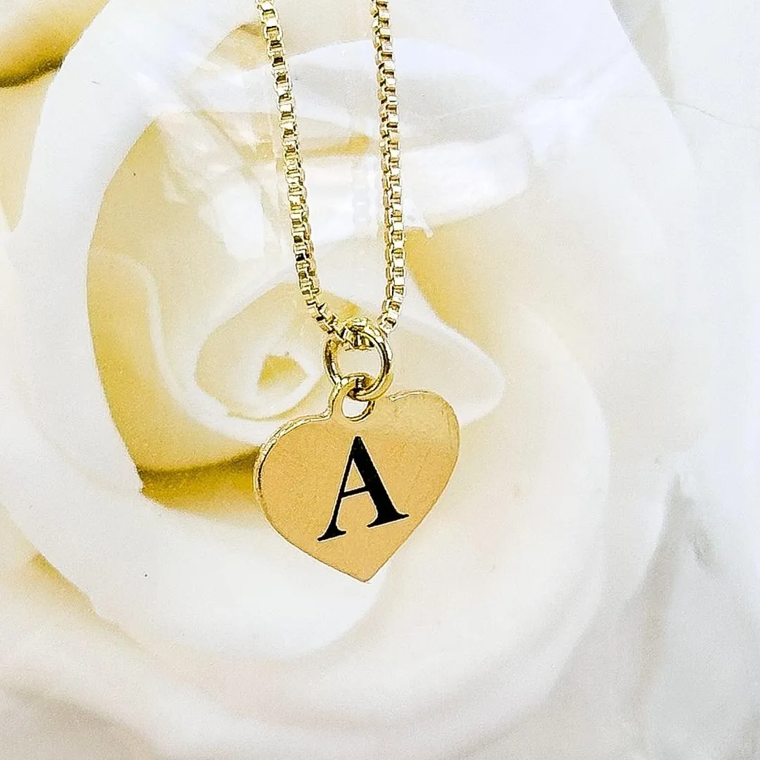 GARGANTILHA CORAÇÃO 1,2CM PERSONALIZADA GRAVAÇÃO LASER