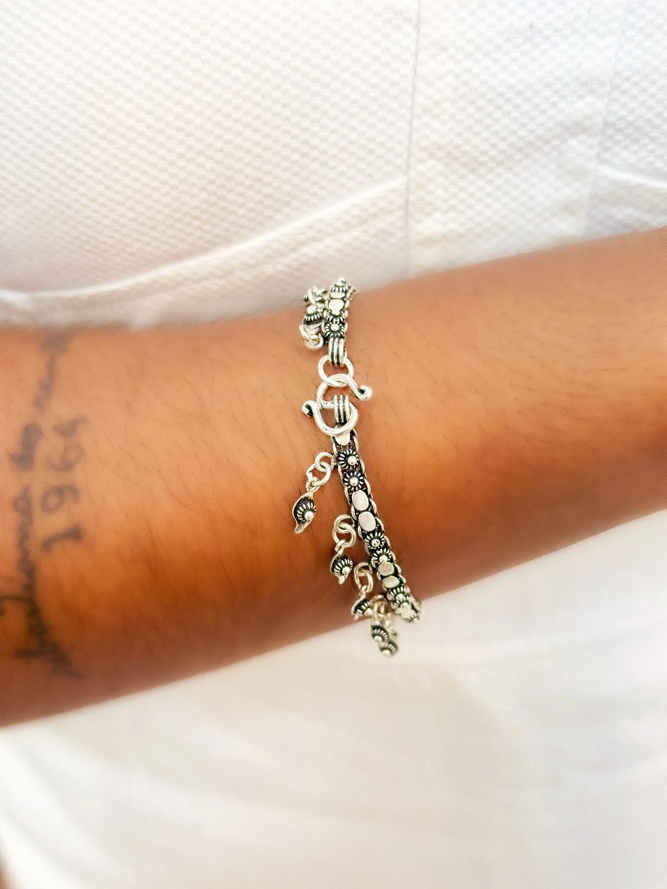 PULSEIRA PRATA BALI FLOR PENDURADA