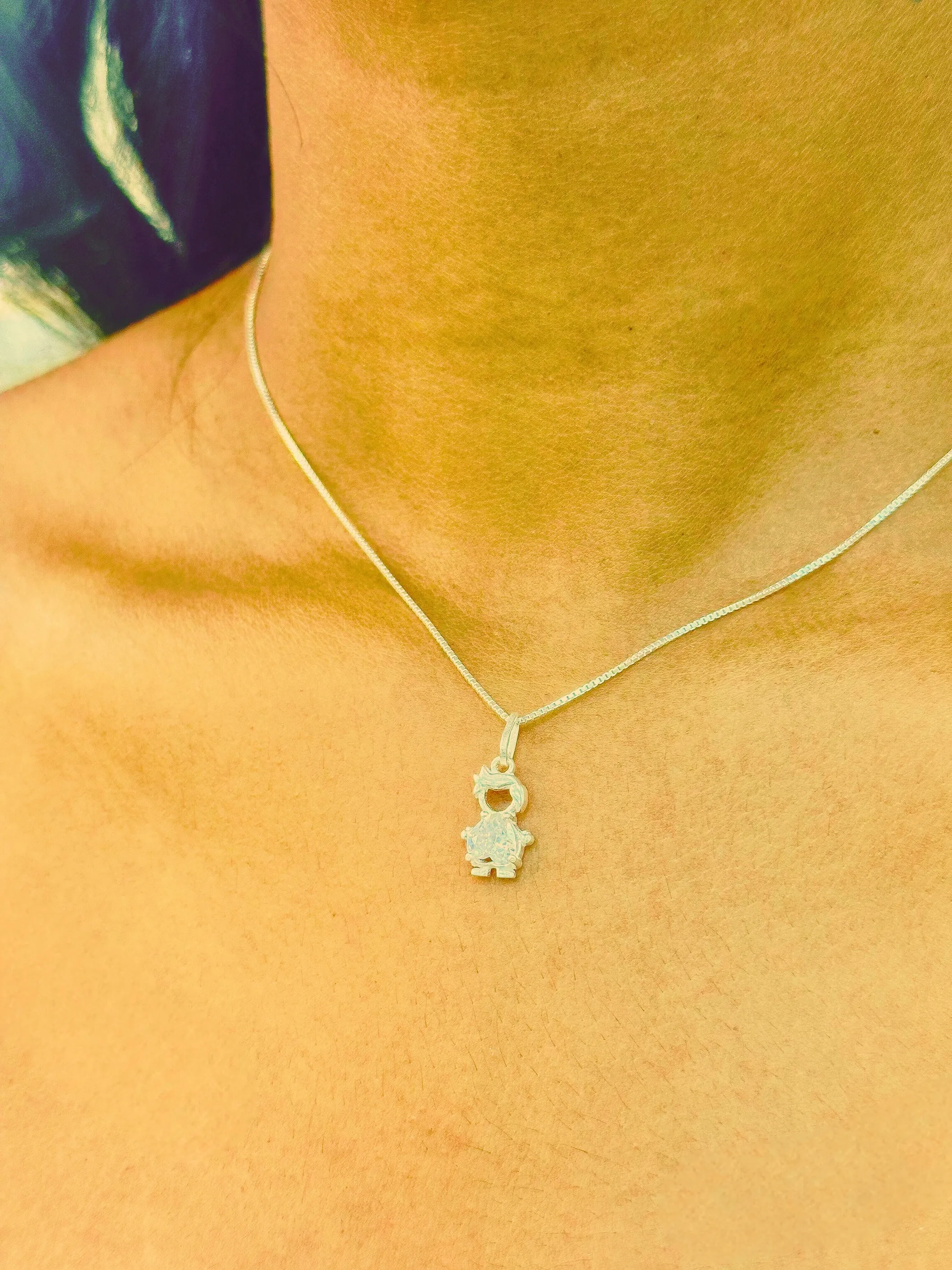 GARGANTILHA PRATA MENINO COM ZIRCONIA