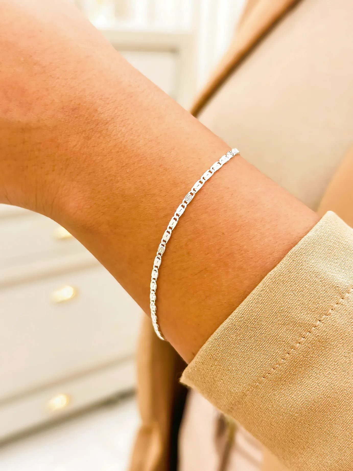 PULSEIRA PRATA ELO CARACOL