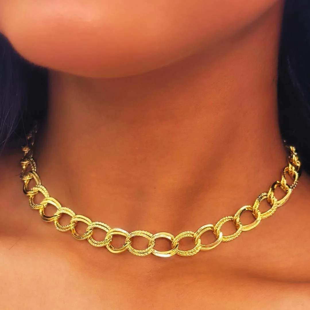 CHOKER ELO DUPLO DIAMANTADO