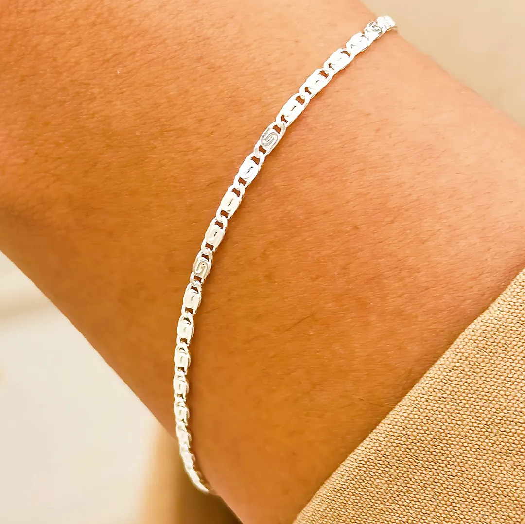 PULSEIRA PRATA ELO CARACOL