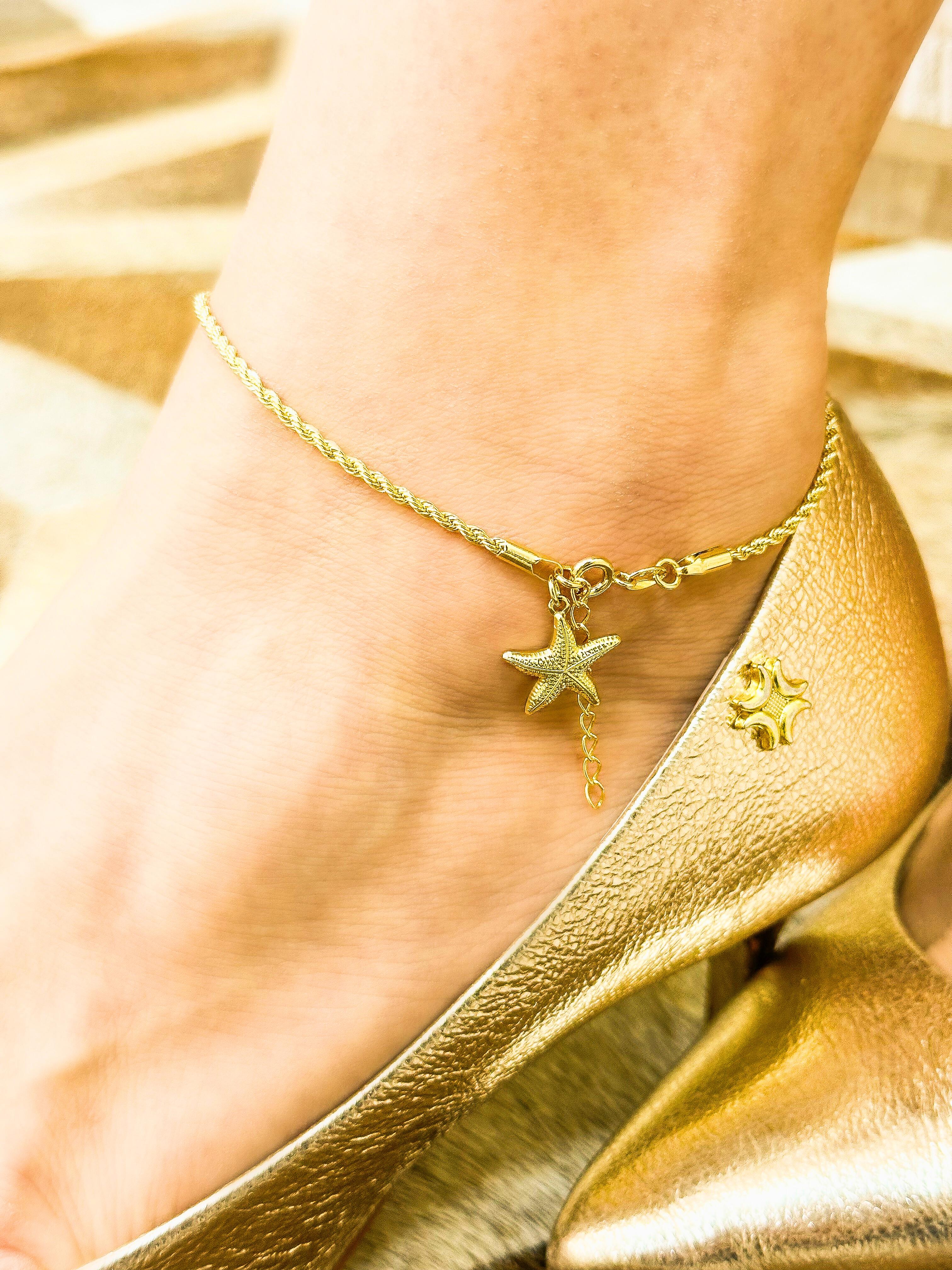 TORNOZELEIRA CORDÃO BAIANO COM ESTRELA DO MAR