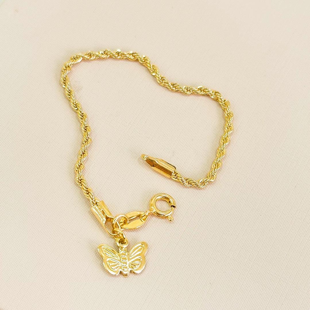 PULSEIRA INFANTIL CORDÃO BAIANO COM BORBOLETA